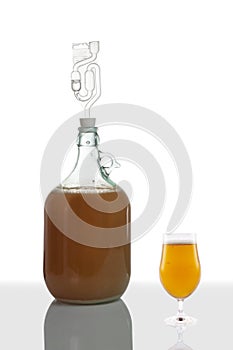 Homebrew beer making kit with carboy and fermentor