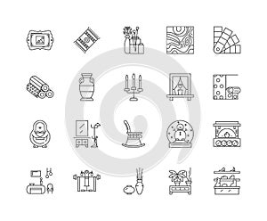 Homedecor line icons, signs, vector set, outline illustration concept photo