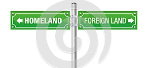 Homeland Foreign Land Street Sign photo
