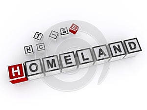 homeland word block on white