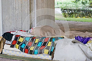 Homeless area under the bridge