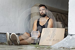 Homeless beggar
