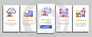 Homeless Beggar People Onboarding Elements Icons Set Vector