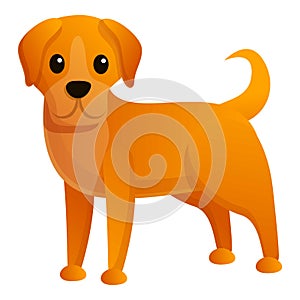 Homeless dog icon, cartoon style