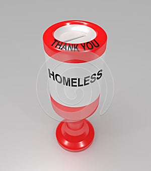 Homeless donation concept.
