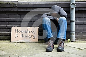 Homeless And Hungry Man photo