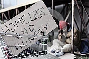 Homeless and hungry sign