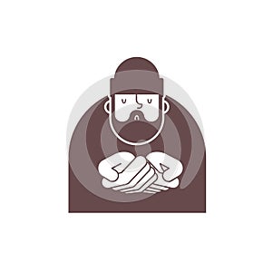 Homeless icon. Beggars sign. Poor symbol. hobo Vector illust