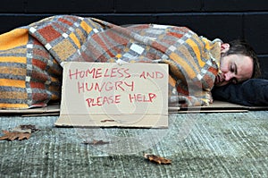 Homeless man photo