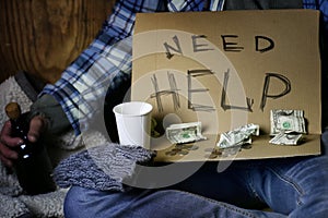 Homeless man ask help