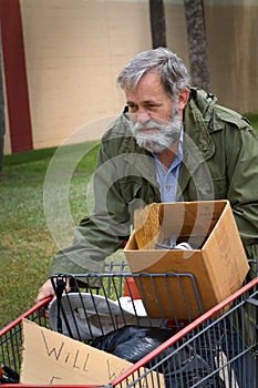 Homeless Man Cart