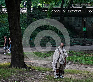 Homeless man in Central Park