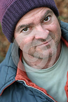 Homeless Man - Closeup Portrait