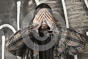 Homeless man see no evil