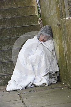 Homeless Man Sleeping Rough