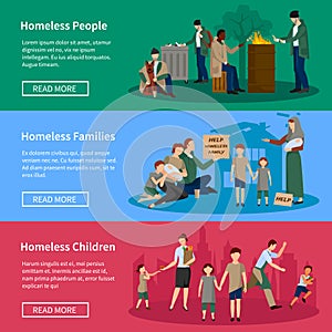 Homeless People Banner Set