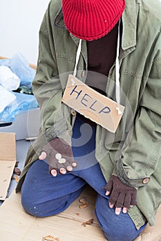 Homeless person in need