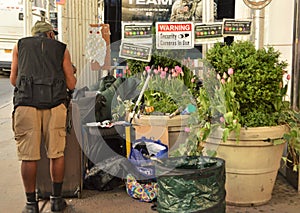 Homeless Person in New York City street