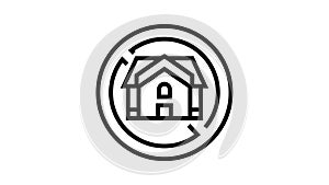 homeless poverty problem line icon animation