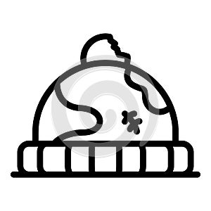 Homeless winter hat icon, outline style