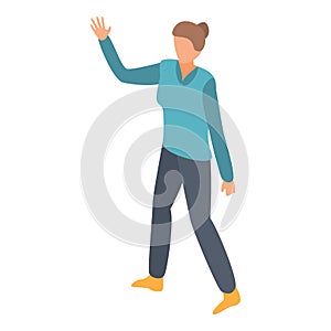 Homeless woman icon, isometric style