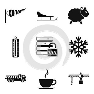 Homelike atmosphere icons set, simple style photo
