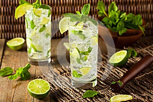 Homemade Alcoholic Mojito with LIme