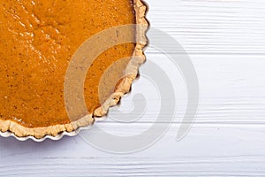 Homemade american traditional pumpkin pie