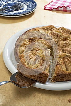 Homemade Apple Cake on table