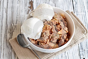 Homemade Apple Crisp or Crumble with Ice Cream