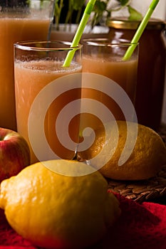 Homemade apple and lemon juice