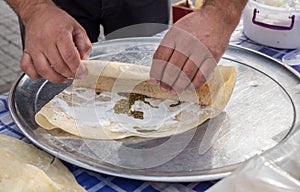 Homemade arabian flatbread