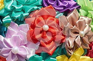 Homemade artificial colored flowers