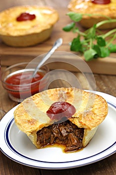 Homemade aussie meat pie