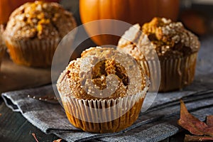 Homemade Autumn Pumpkin Muffin photo
