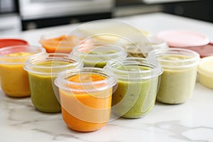 homemade baby food in freezer-safe containers