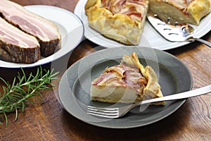 Homemade bacon lattice pie