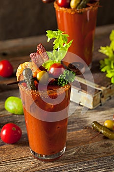 Homemade Bacon Spicy Vodka Bloody Mary photo