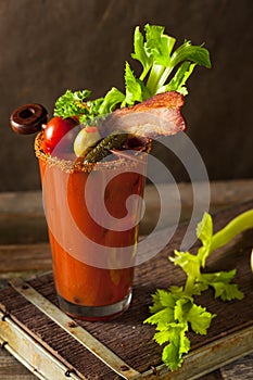 Homemade Bacon Spicy Vodka Bloody Mary