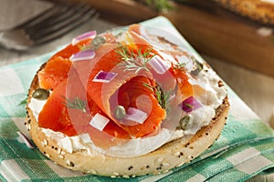 Homemade Bagel and Lox