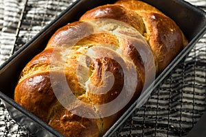 Homemade Baked Braided Brioche Bread