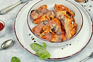 Homemade baked or fried chicken wings