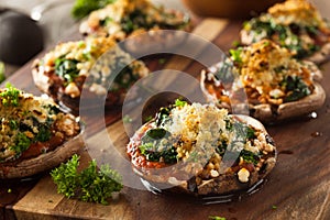 Homemade Baked Stuffed Portabello Mushrooms