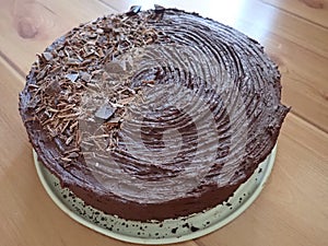 homemade baking of a chocolate cake