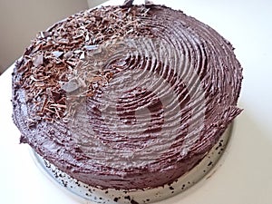 homemade baking of a chocolate cake