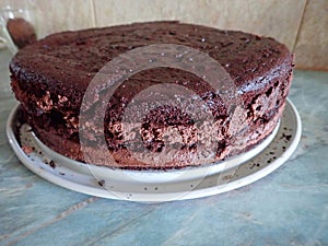 homemade baking of a chocolate cake