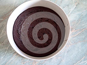 homemade baking of a chocolate cake