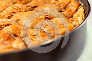 Homemade baklava - Turkish filo sweet pastry 04