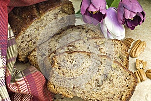 Homemade Banana Bread Closeup