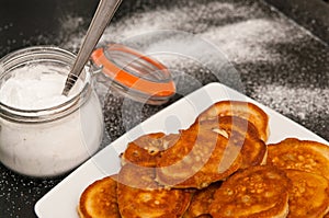 Homemade banana pies with flour